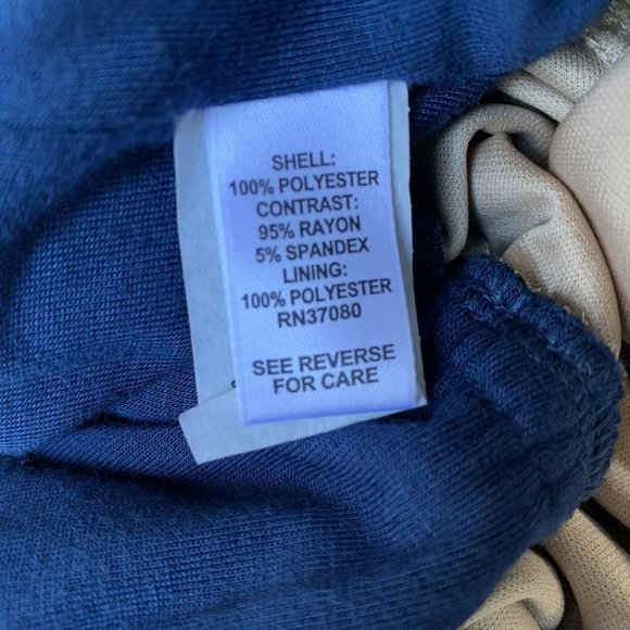 CATO Women Dress Size Large Blue Brown Maxi Sleeveless Round Neck Belt Pullover - Picture 8 of 9